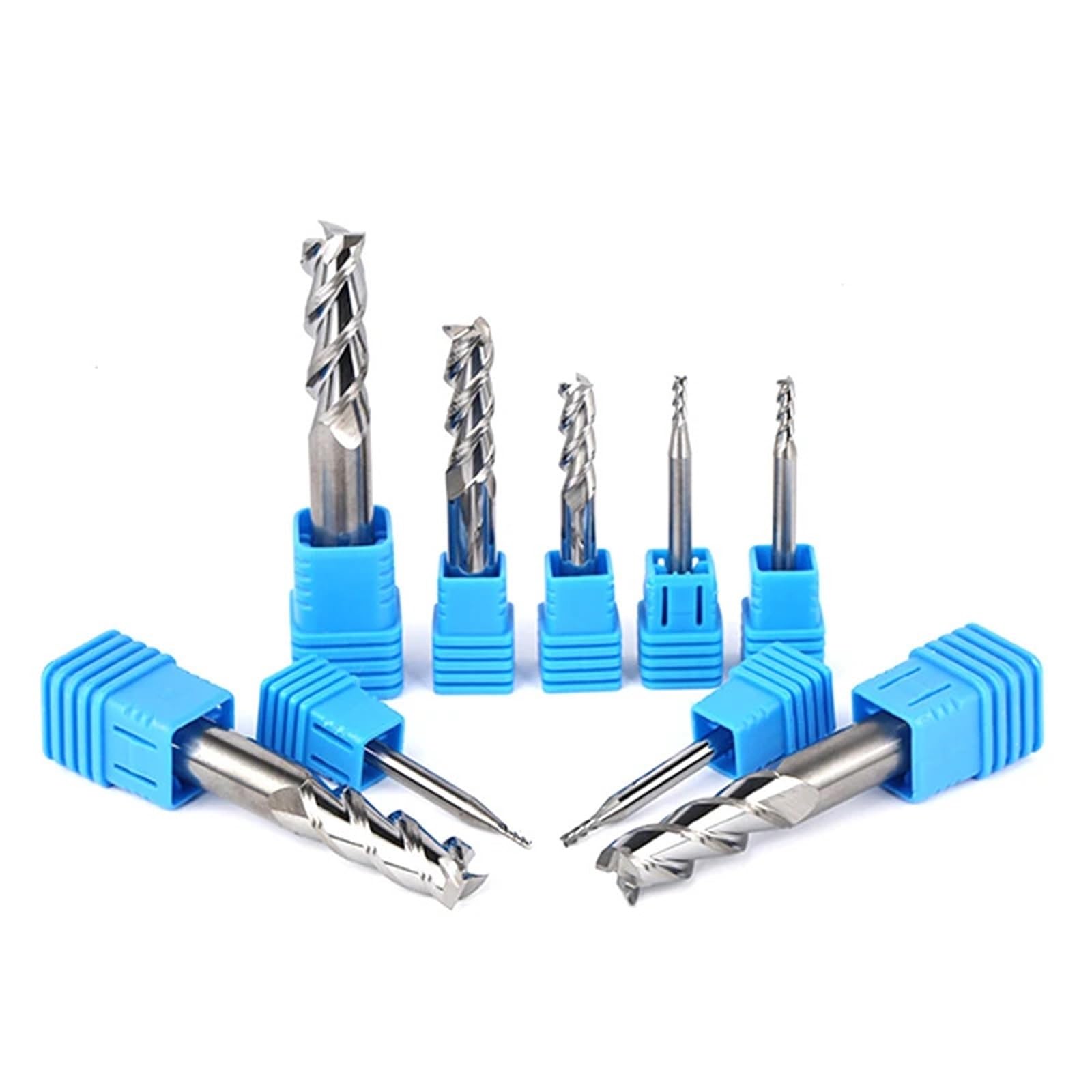 Fraise à 3 cannelures en aluminium 1-20MM 50L 75L 100L Fraise en carbure Aluminium Cuivre Fraise à bois Fraises à commande numérique(5PCS,3X4DX50L-3F)