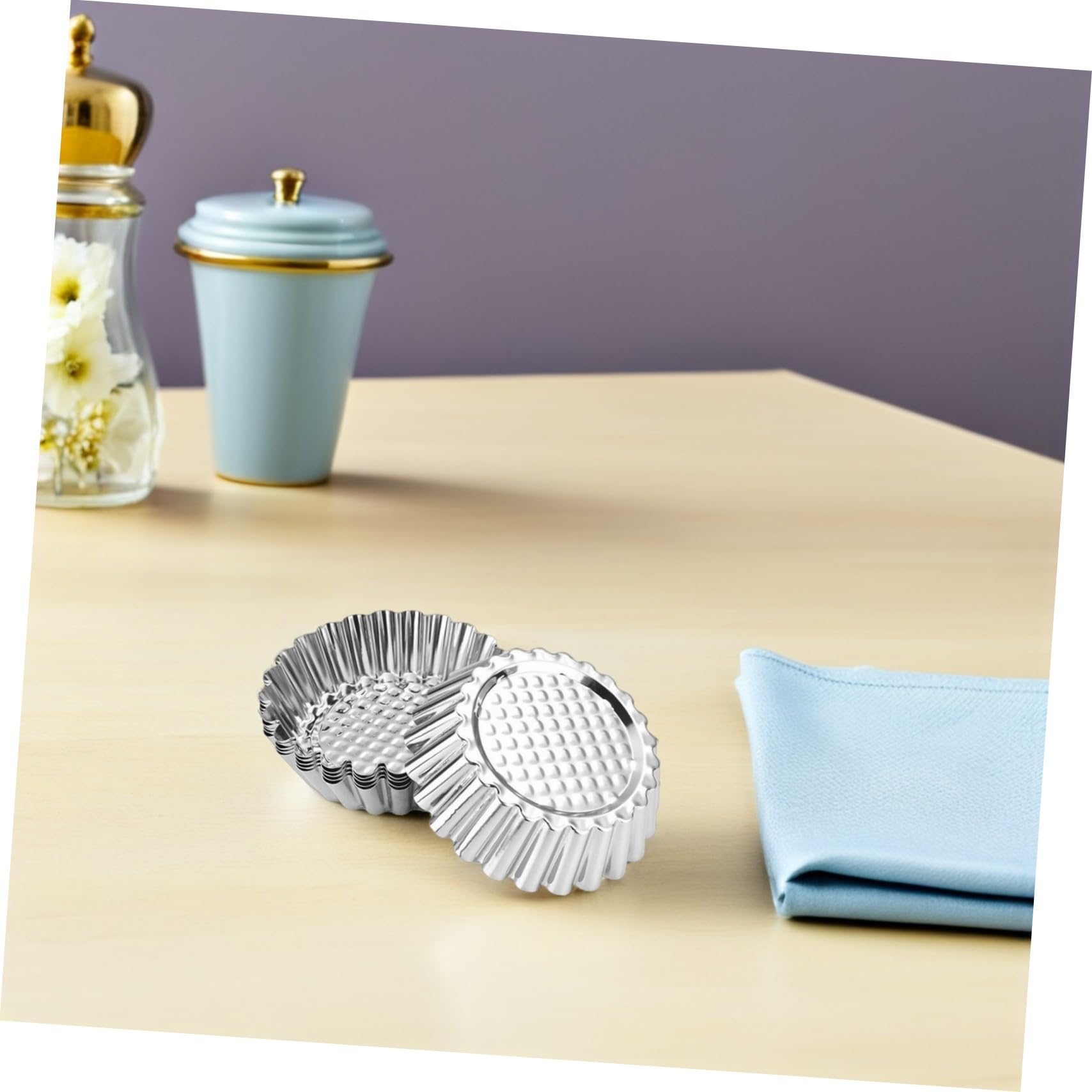20 Piezas Moldes para Tartaletas de Acero Inoxidable Mini Moldes Antiadherentes para Hornear Tartas Magdalenas y Pasteles Reutilizables para Repostería Cocina Hogar y Profesional