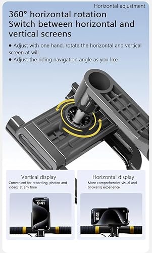 Miniatura 4 de GUB G-92 Quick Take Place Bike Stem Fork Phone Mount 360 Rotatable Aluminum Stem Clamp Soporte para teléfono para bicicleta
