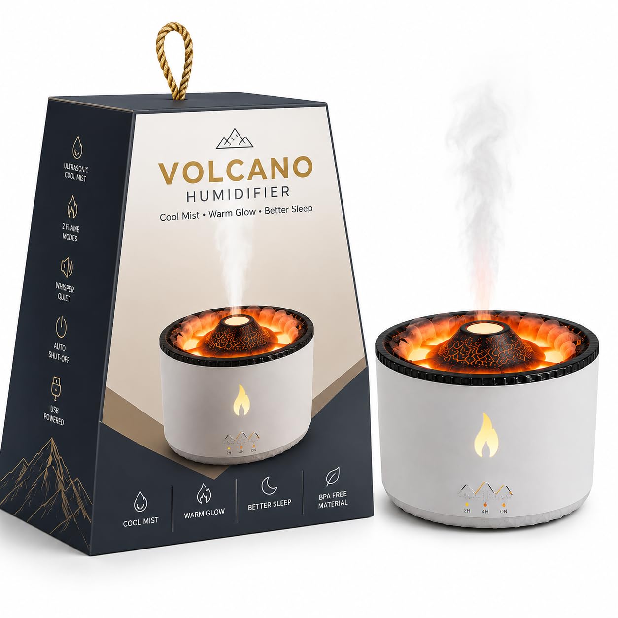 Ultrasonic Flame Air Diffuser with Remote and Timer Function - Quiet Cool Mist Humidifier for Home, Office and Yoga Room-image-13