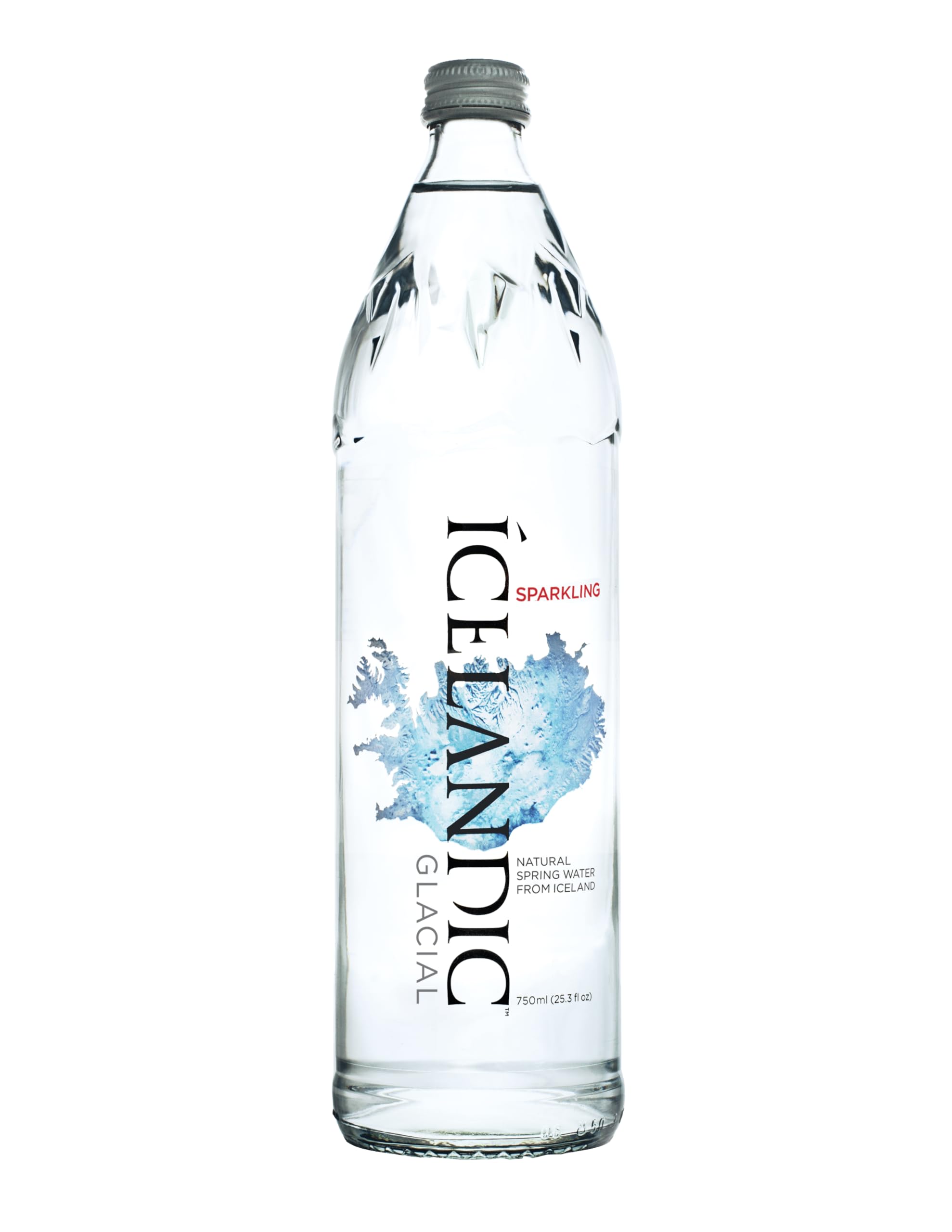 Icelandic Glacial Premium Sparkling Water 750ml Glass Bottles x 12 Per Pack – Alkaline/Low PH, Recycled Packaging, BPA Free, Carbon Neutral from Icelandic Spring. Low TDS and Mineral Content.