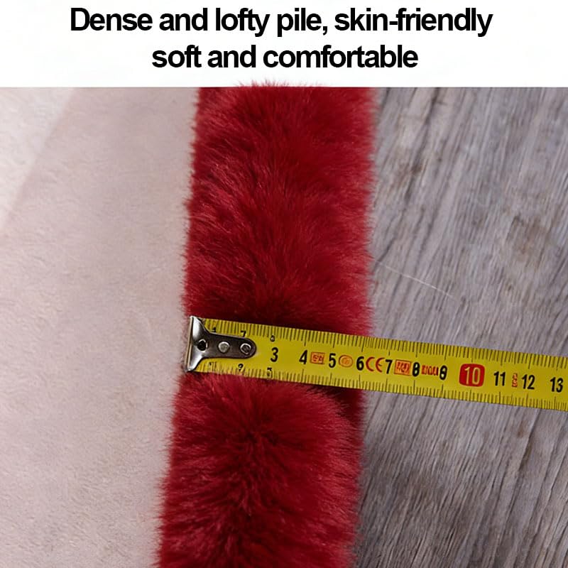 Tapete con diseño de corazón, suave y esponjoso, lavable, antideslizante, rojo miniatura 4