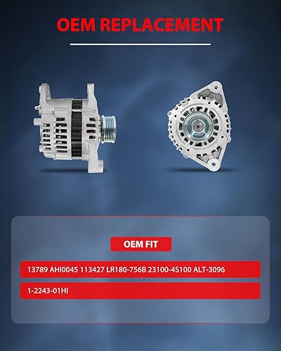 Miniatura 5 de cciyu Nuevo alternador 13789 apto para 1999-2002 para Nissan para Frontier, 2000-2002 para Nissan para Xterra