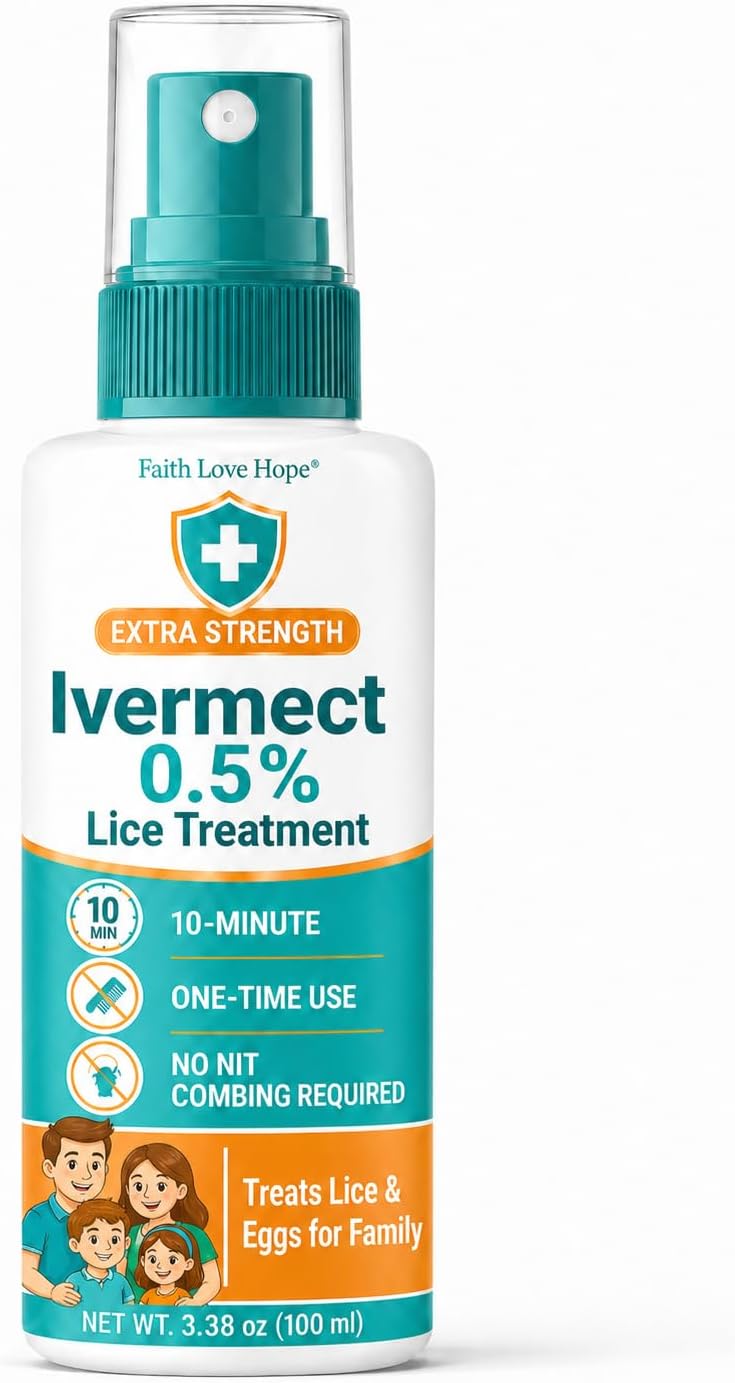 Faith Love Hope Ivermect Lotion 0.5% Lice Treatment, Scalp & Hair Formula, No Nit Combing Required