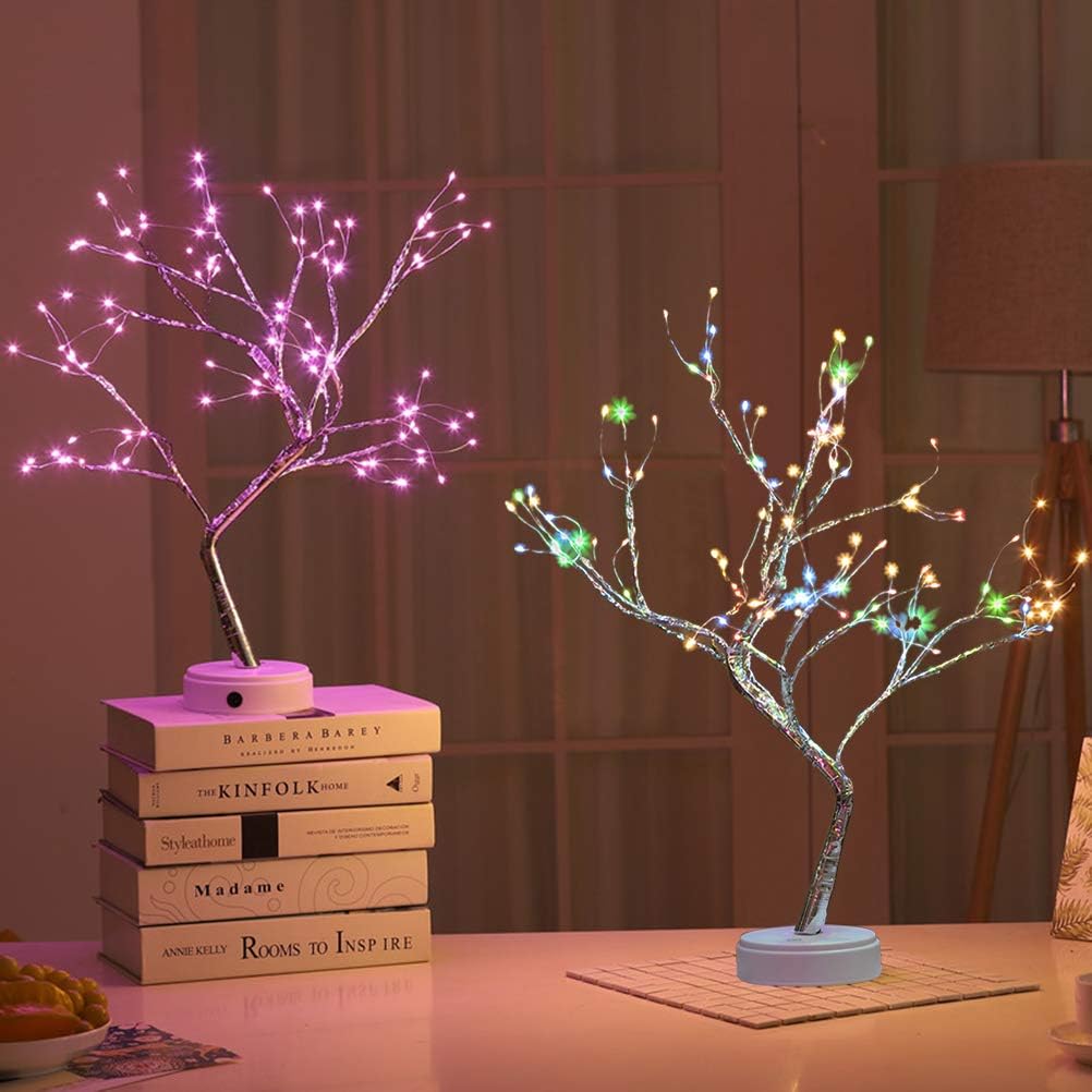 Dan&Dre Bonsai Tree Lamp, Colorful 108 LED Fairy Light Spirit Tree, Table/Desk DIY Decorative Light