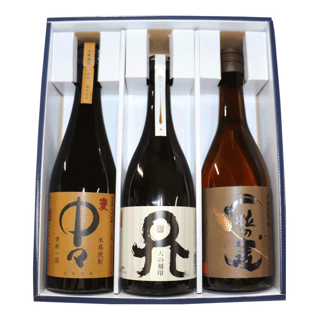 Amazon.co.jp: 銘酒撰 焼酎飲み比べ 3本セット 中々 天の刻印 一粒の麦