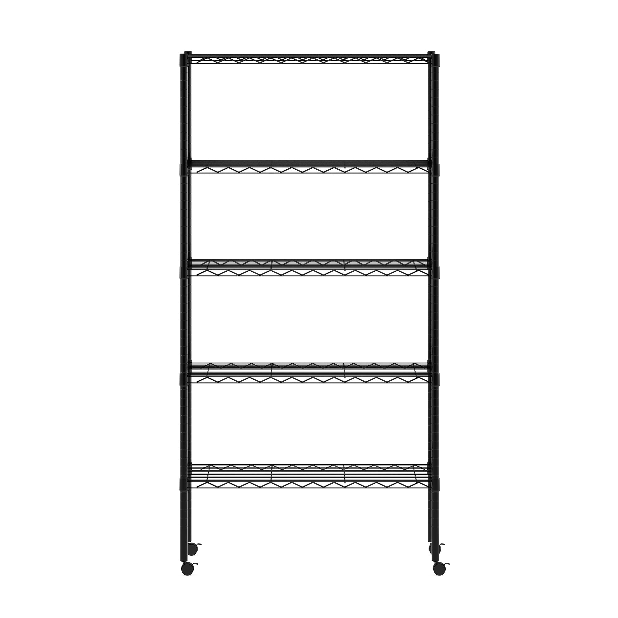 Furinno Wayar Scaffale portaoggetti in Metallo a 5 Ripiani, 76 x 36 x 158 cm, Nero