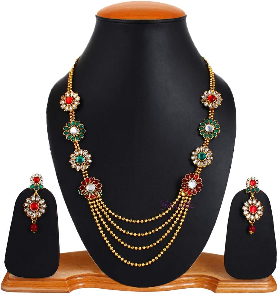 YouBella Stylish Traditional Jewellery Gold Plated Jewellery Set for Women