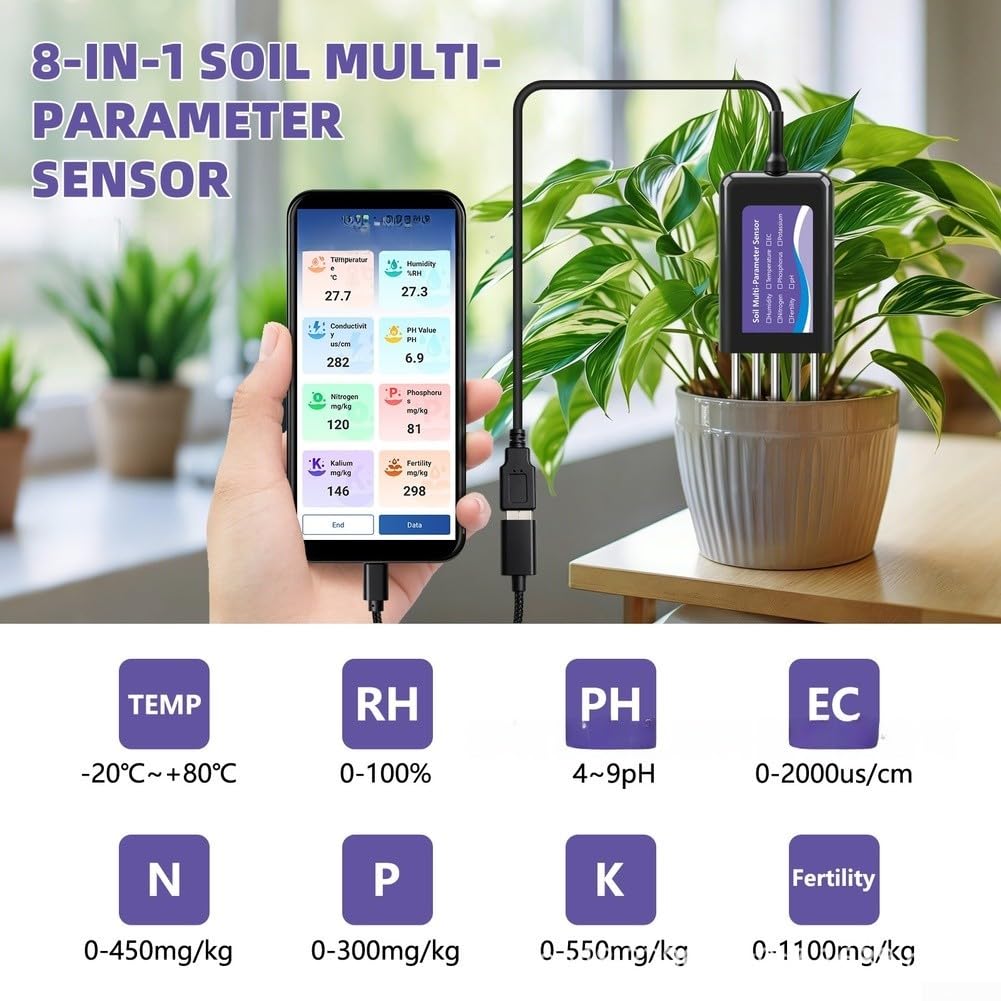 Tester per pavimenti in metallo con controllo app, 8 lingue