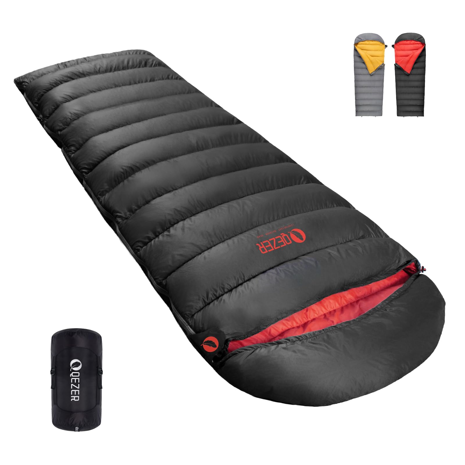 Saco de Dormir de Invierno -20 Grados, con plumón de 620 FP Premiumcálido Saco de Dormir de plumón para Clima frío Extremo, Camping, Senderismo y montañismo