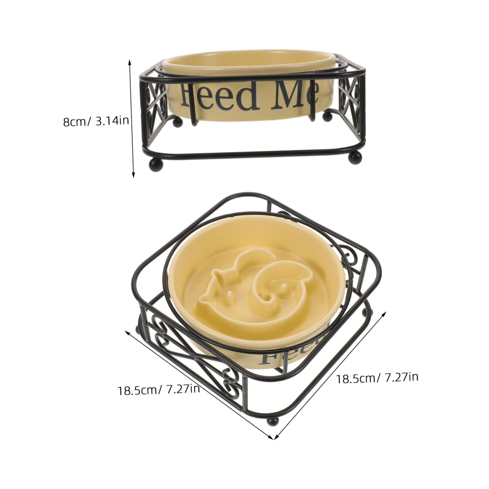 Mipcase Ciotola Rialzata per Cani in Ceramica con Labirinto Anti-ingozzamento Slow Feeder per Cani e Gatti di Piccola Media e Facile da Pulire e Design Elegante per Casa