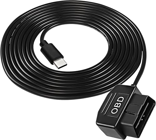 XMSJSIY Cable de alimentación OBD para cámara de tablero tipo C OBD2 adaptador de cable de alimentación Cable de carga de cable duro con conector de