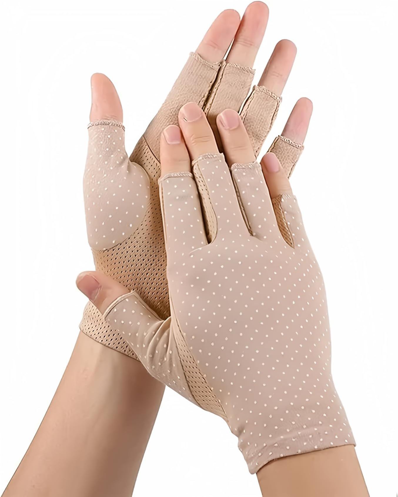 Women Sunblock-Fingerless Gloves UV-Sun-Protection Driving Non-Slip Outdoor Gloves for Women Girls