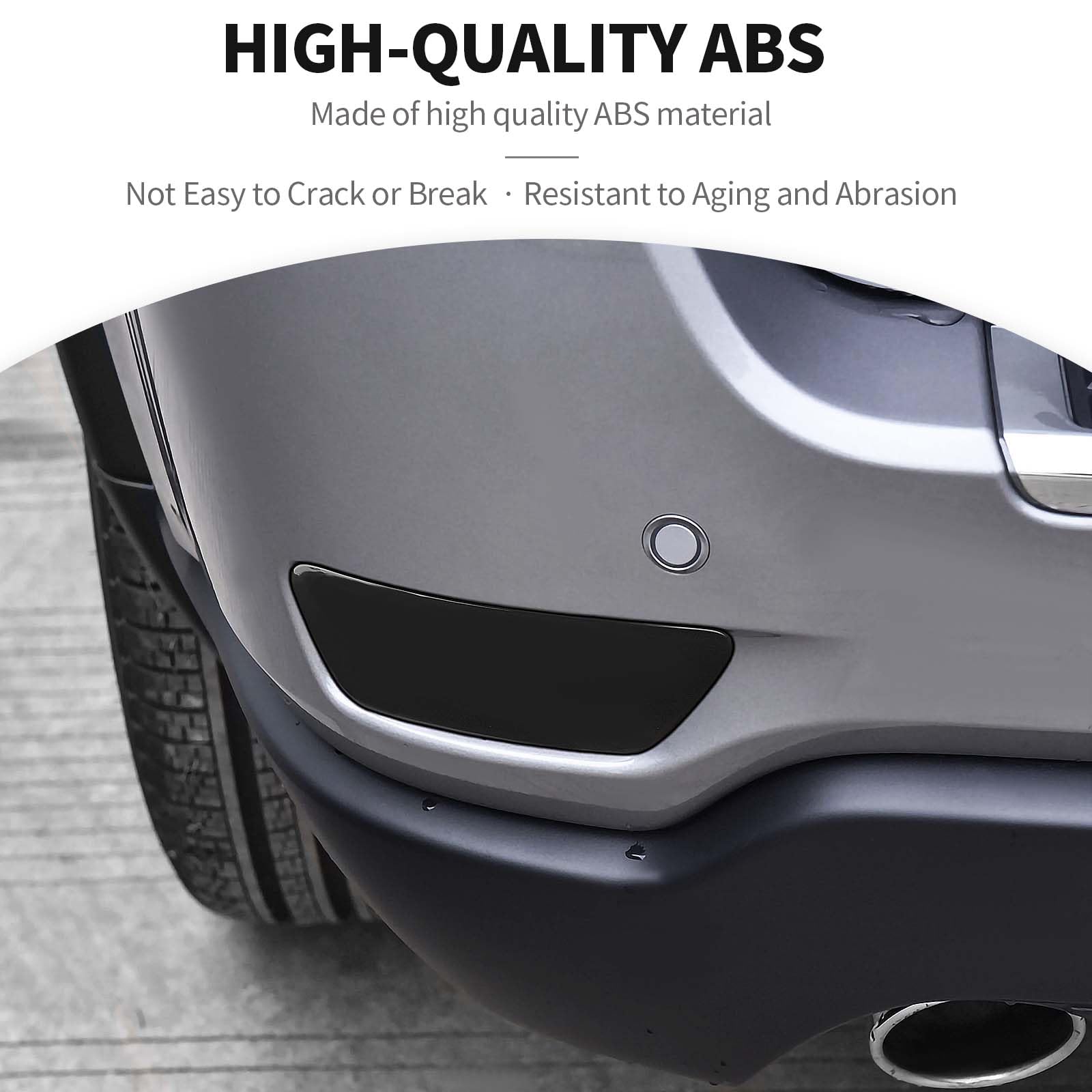 🖤 Biseles De Cubierta De Luz Antiniebla Trasera Para Jeep Grand Cherokee 2011-2020 – Ennegrecido, ABS, Savadi-Car