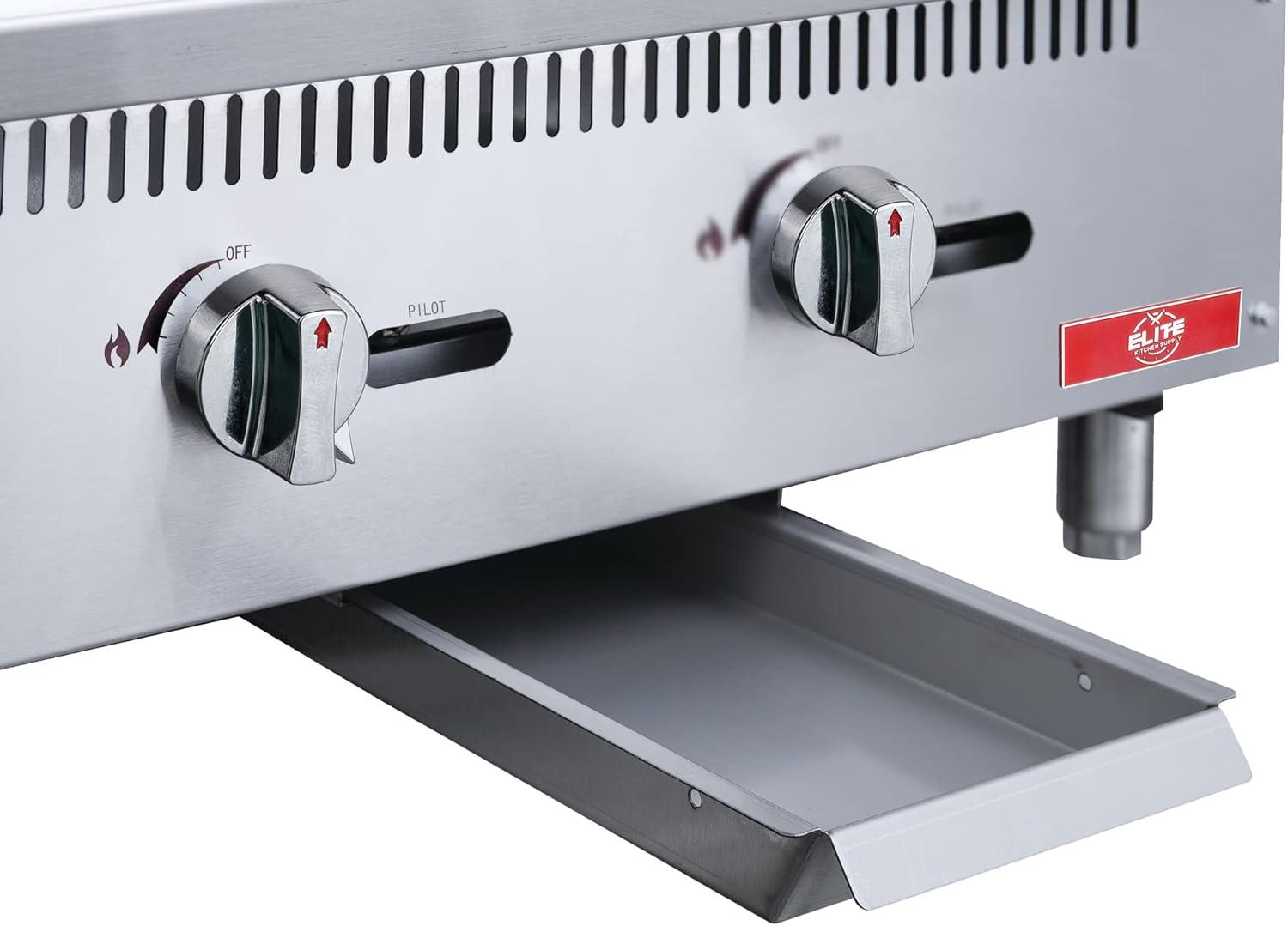 Commercial Countertop Griddle, ETL 24" Flat Top Grill Natural Gas (NG) / Propane, 2 Burners - 60000BTU