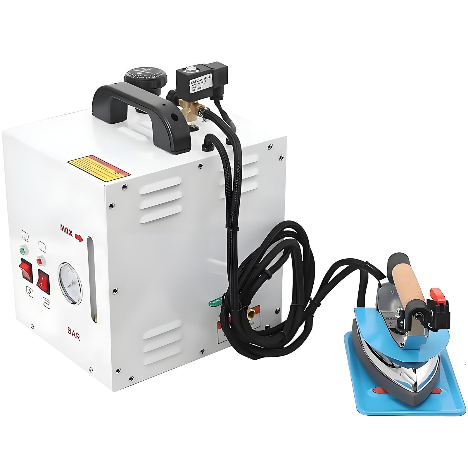 FHRKA Handheld Steam Iron & Boiler Station 2400W High Power + 4L Large Water Tank + 0.35-0.4bar Pressure,Electric Industrial Steam Iron