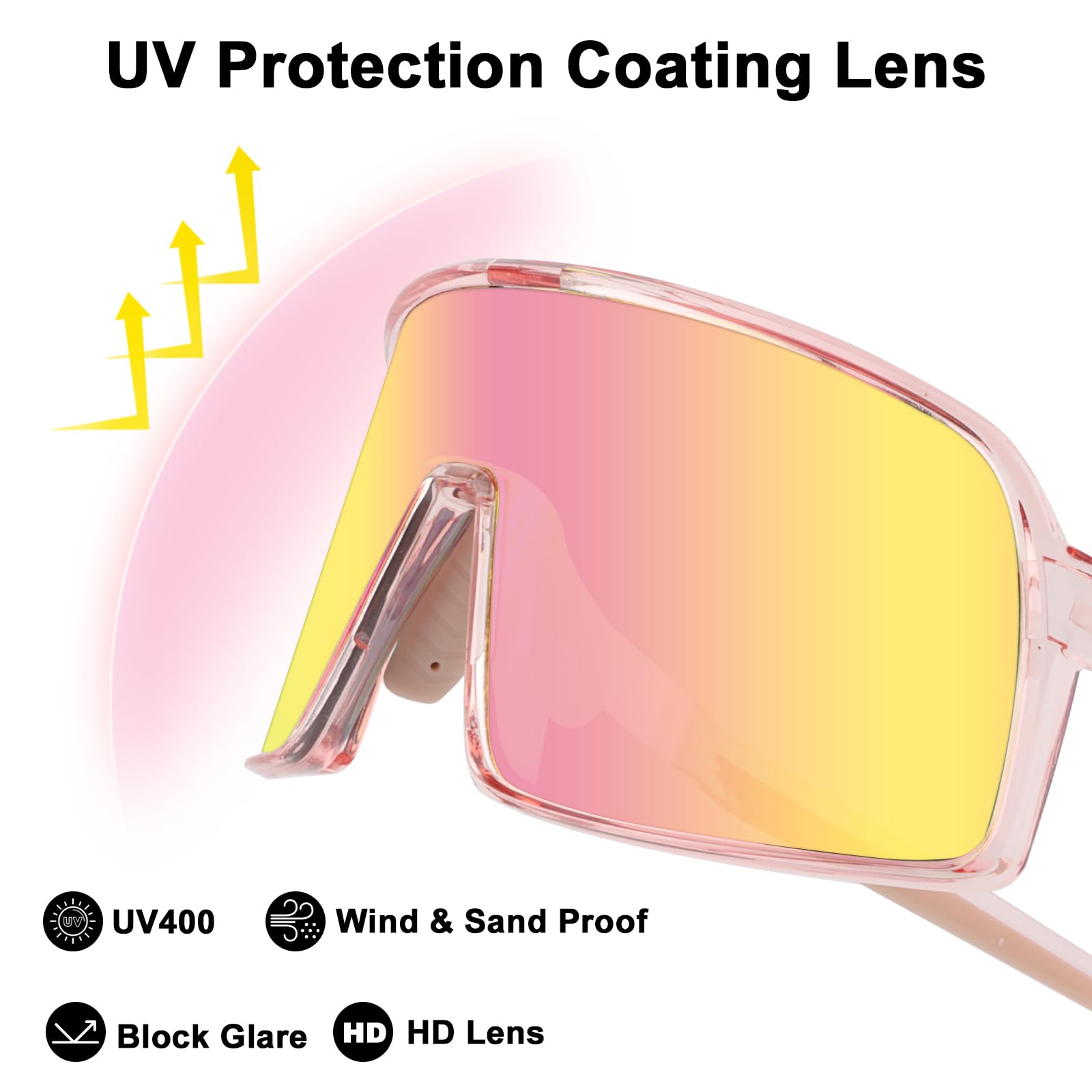 ToopMount Polarized Cycling Glasses, Sports Sunglasses with 3 Interchangeable Lenses - Image 3