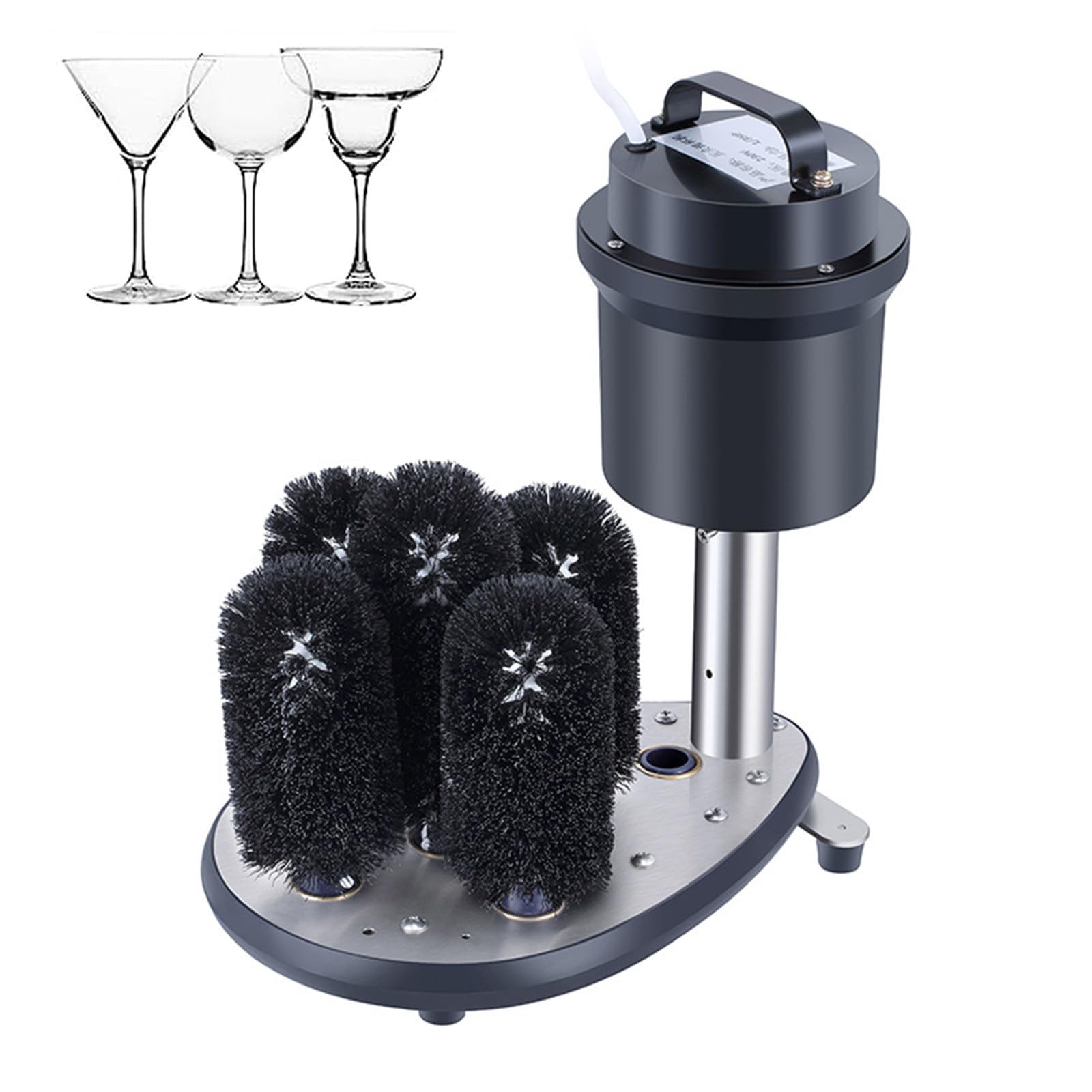 Lavavasos eléctrico, Lavavasos comercial con 5 cepillos de limpieza, Función de protección contra sobrecalentamiento, Adecuado para hoteles, restaurantes, bares, cafeterías, lugares para banquetes