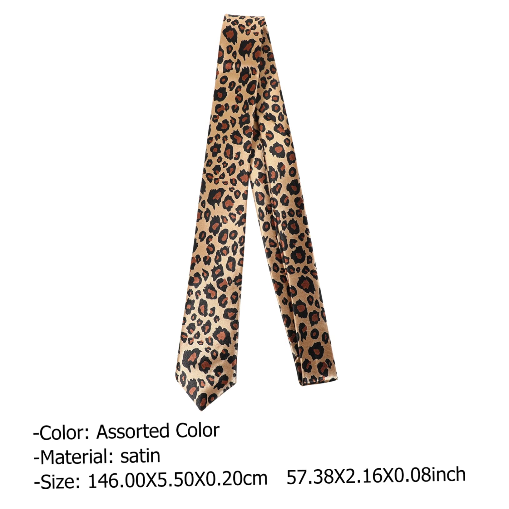 WOFASHPURET 2pcs Leopard Pattern Neckties Comfortable Party Supplies for Men Women Ideal for Daily or Special Occasions