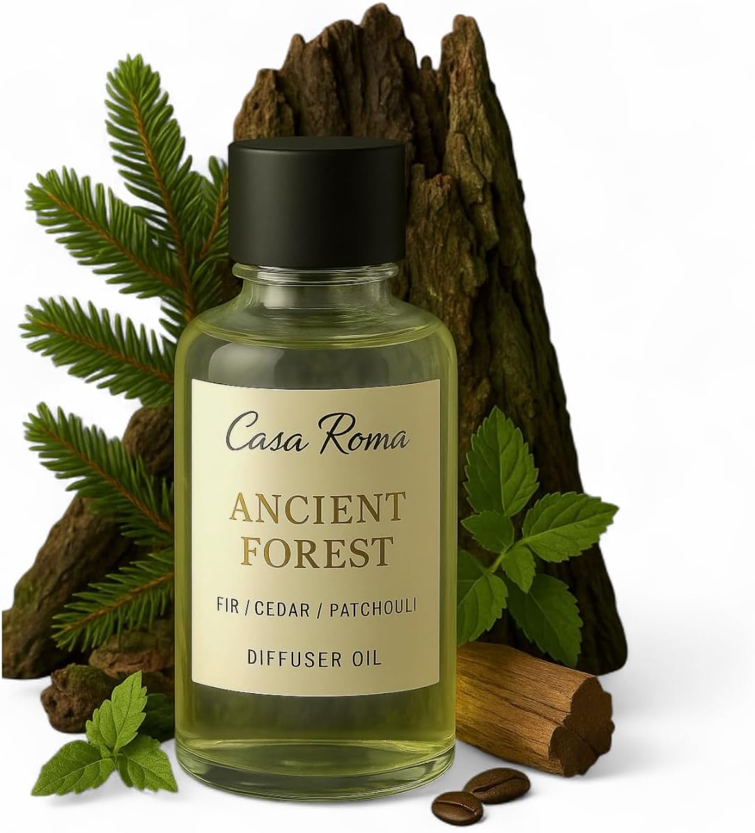 Ancient Forest Aroma Oil – Premium Cold-Air Diffuser Oil Blend with Patchouli, Cedar & Fir – Compatible with Casa Roma & Waterless Diffusers (120ml Bottle)