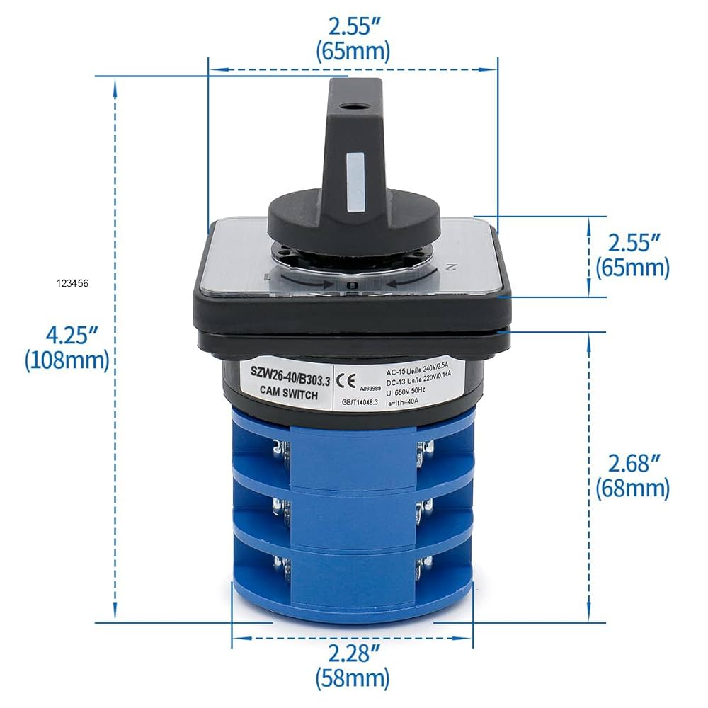 Baomain 40A Momentary Motor Reversing Switch AC 660V 12