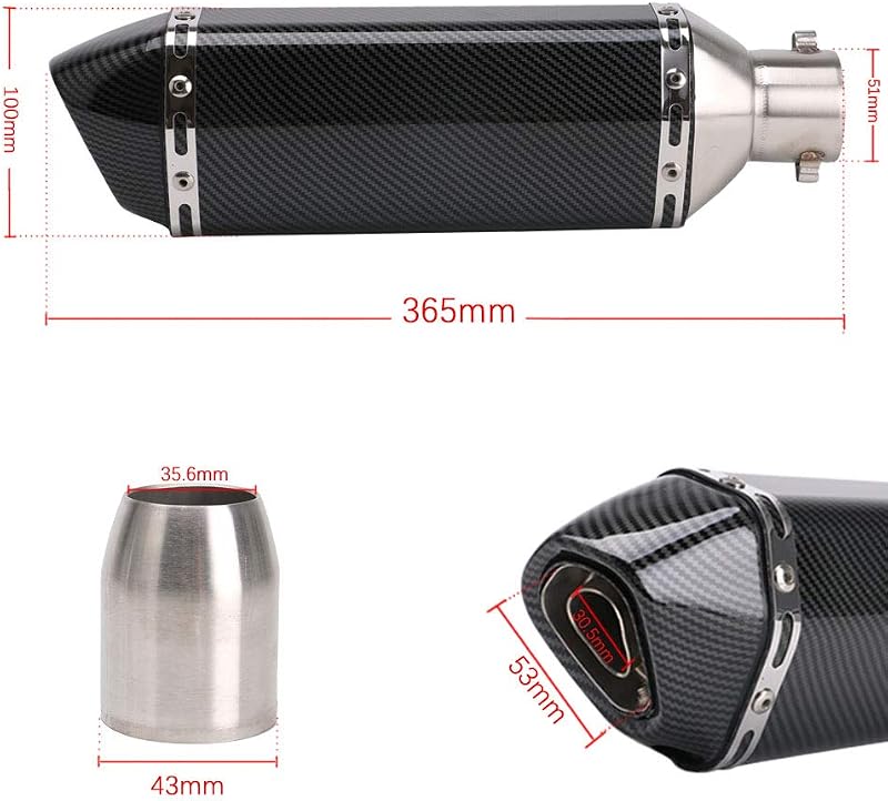 PACEWALKER 38-51mm Motorkerékpár Kipufogó Dob Cserélhető DB Killeres Karbon Stílusú