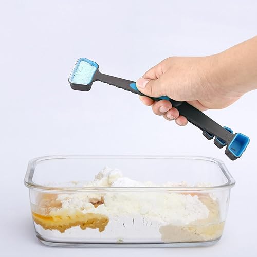 Miniatura 8 de leepiya Juego de tazas y cucharas medidoras, Tazas medidoras plegables, 8 piezas, Medidor plegable grabado con marcas métricasimperiales para