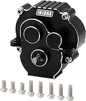 Vista 1 de INJORA Caja de cambios de transmisión con engranajes 16.6/1 piñón CNC transmisión completa de aluminio para TRX4M 1/18 RC Crawler Upgrade(Negro)