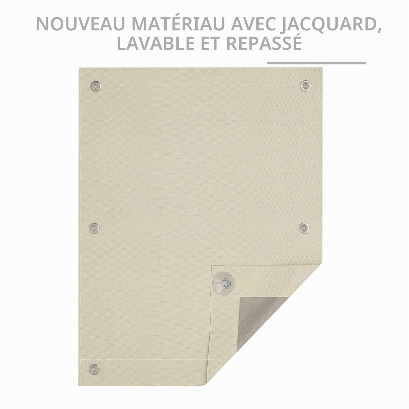 Store Occultant sans Percage pour Fenetre de Toit, Rideau Occultant Thermique avec Ventouses, 60x73cm, Beige