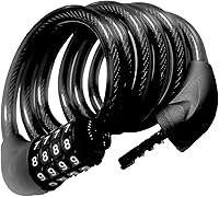 Heavy Duty 6FT Bike Cable Lock, 12mm Steel 4-Digit Resettable Combination, Waterproof Anti-Theft for Bike E-Bike Scooter Gate