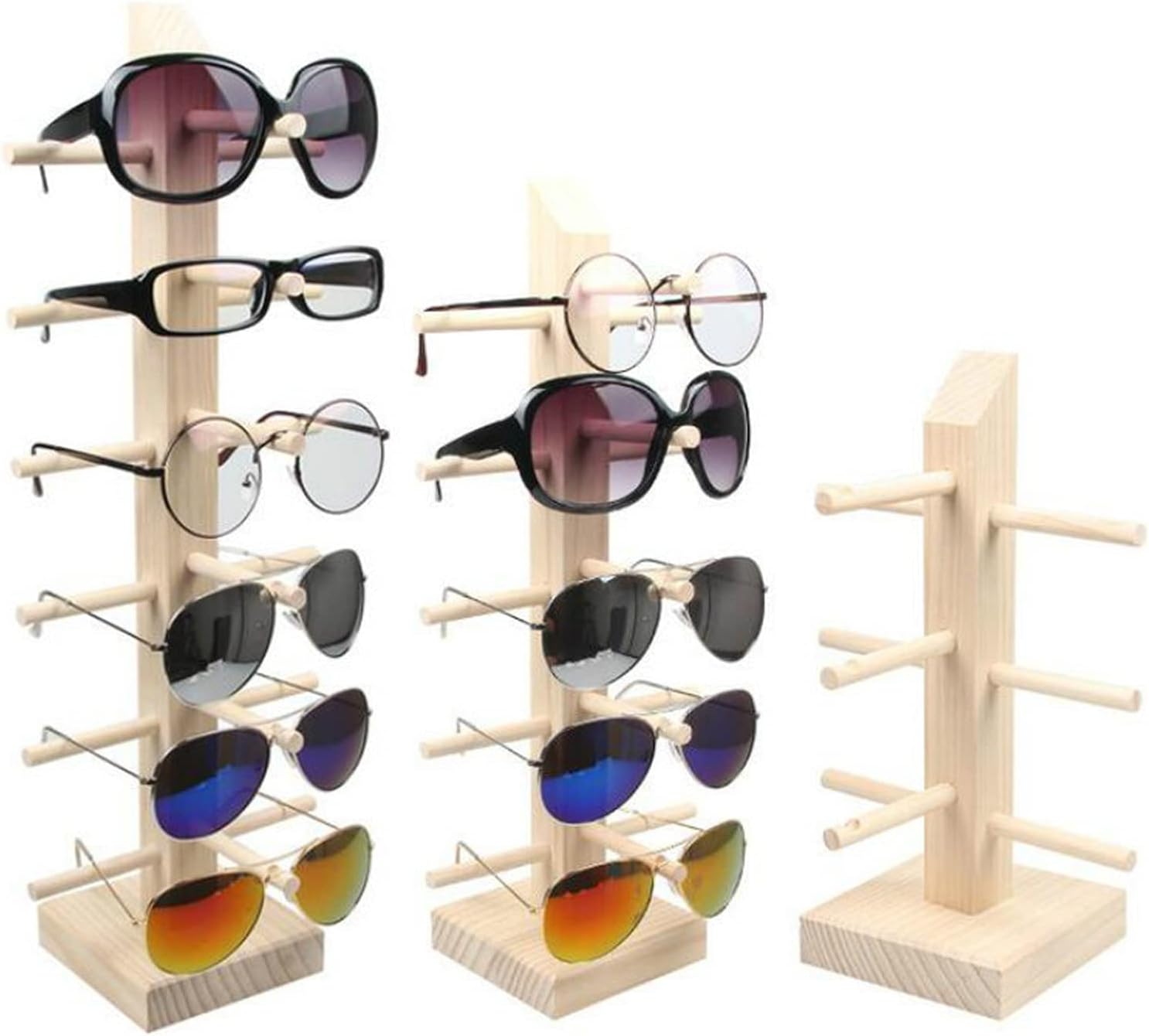 メガネスタンド サングラス 眼鏡 木製ディスプレイスタンド 棚 メガネ ディスプレイ ショー スタンド ホルダー ラック 9サイズ