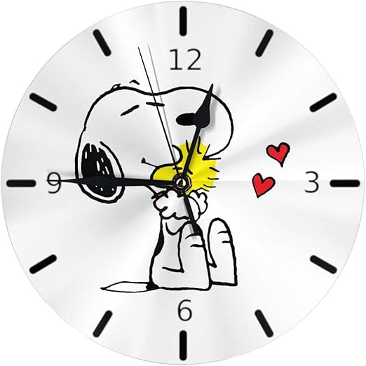 Amazon Co Jp 壁紙9がかっこいいスヌーピーです 掛け時計 円形 シンプル 静音 おしゃれ 高級感 フレームなし インテリア 壁掛け時計 置き時計 ホーム キッチン