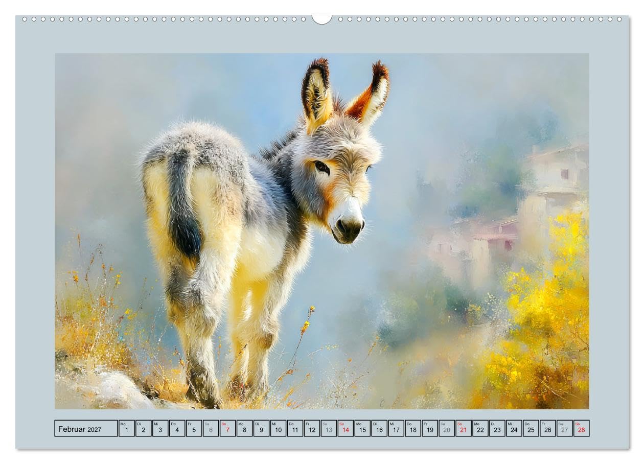 Zwergesel. Kleine Langohren mit großem Charme (Wandkalender 2027 DIN A2 quer), CALVENDO Monatskalender: Niedliche Zwergesel in sanften und malerischen Darstellungen (CALVENDO Tiere)