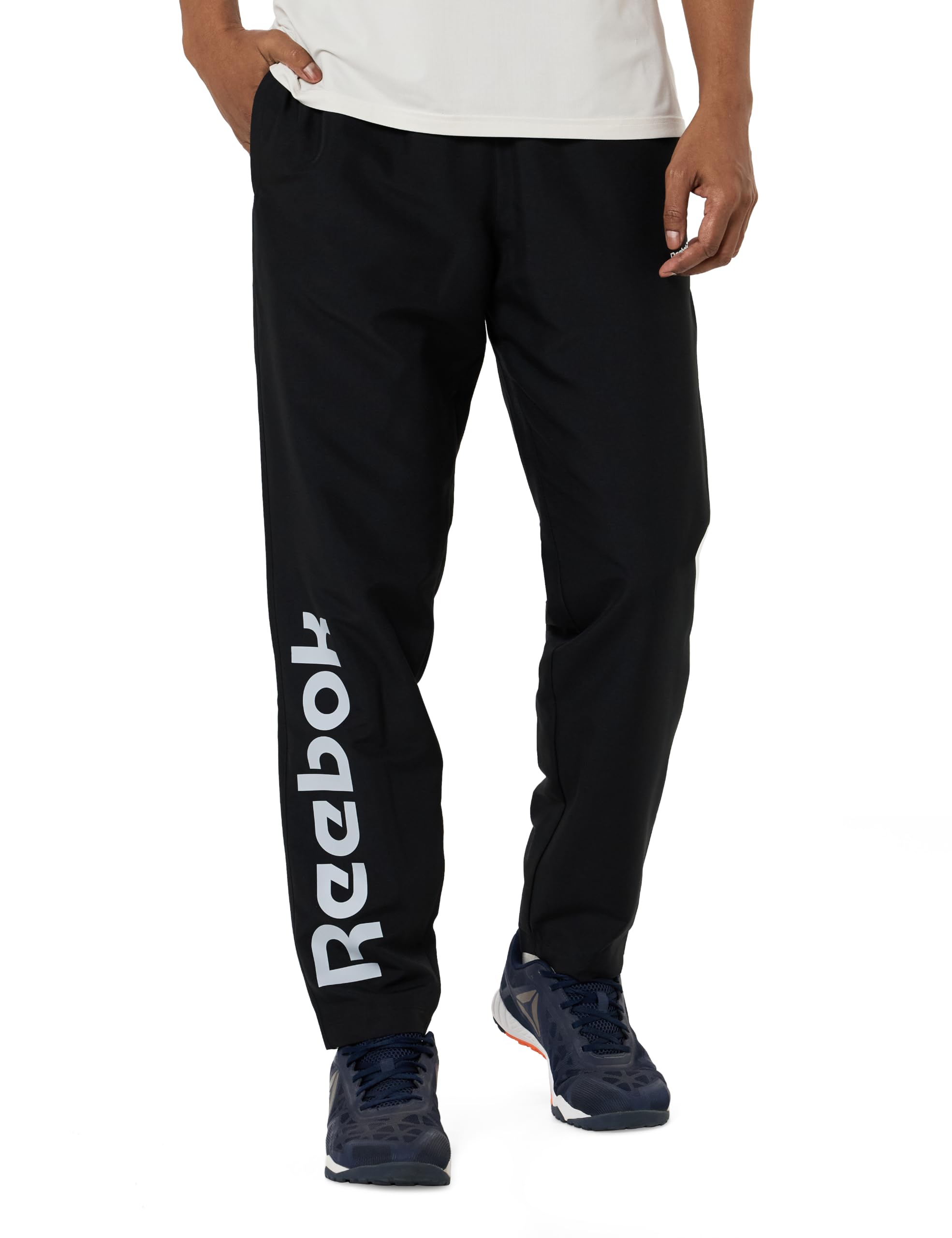 Reebok Men's Pure Grey 5 (Dark Grey) Track Pant | Training | All Day Mesh Layer Woven Pant | Regular FIT | 100% Polyester with Speedwick tech-picture-36