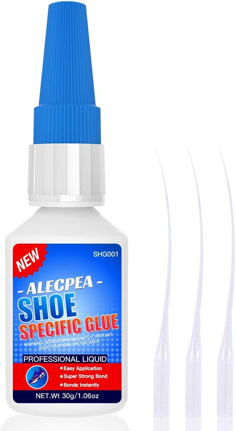 ALECPEA 30g Shoe Glue - Flexible Instant Adhesive for Sole Repair & Restoration - Waterproof Heavy Duty Sneaker Glue for Boots, Heels, Hiking Shoes, Leather & Rubber - Sets in 15 Seconds