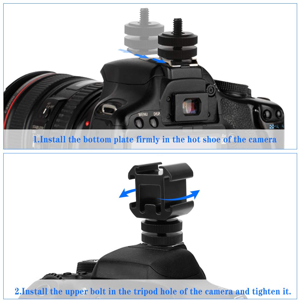 Adaptateur Griffe Caméra 6 Pcs Hot Shoe Adaptateur de Support à Vis 1/4 Vis du Support de Caméra Adaptateur de Support à Vis de Trépied vers Sabot de Flash Pour Réparer le Matériel Photographique