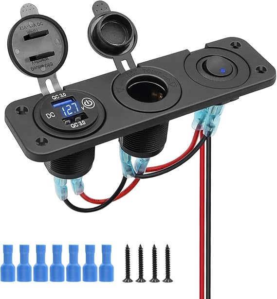Dual USB Auto Ladegerät Mit Zigarettenanzünder - QC 3.0 Schnellladung Für Auto, Wohnmobil & Boot