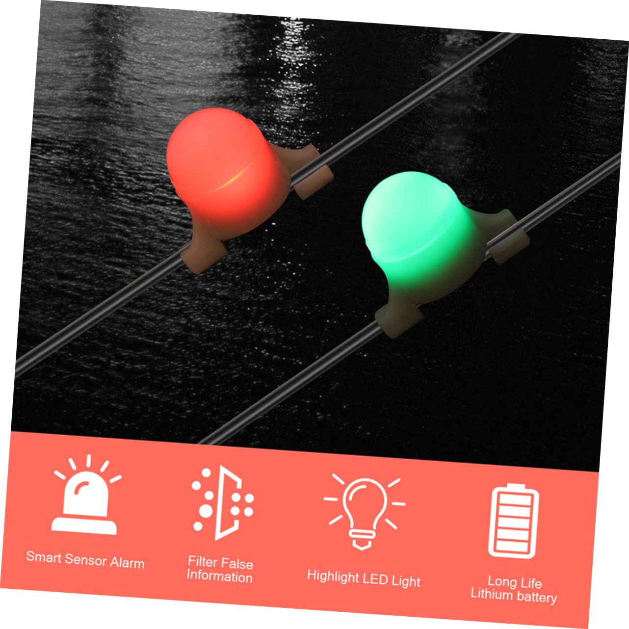 jojofuny 12pezzi Led Fishing Bite Alarm Lamps Impermeabili Alta Sensibilità Notturne Per Canne Da Pesca Indicatori Di Abboccamento Pratici e Facili Da Usare