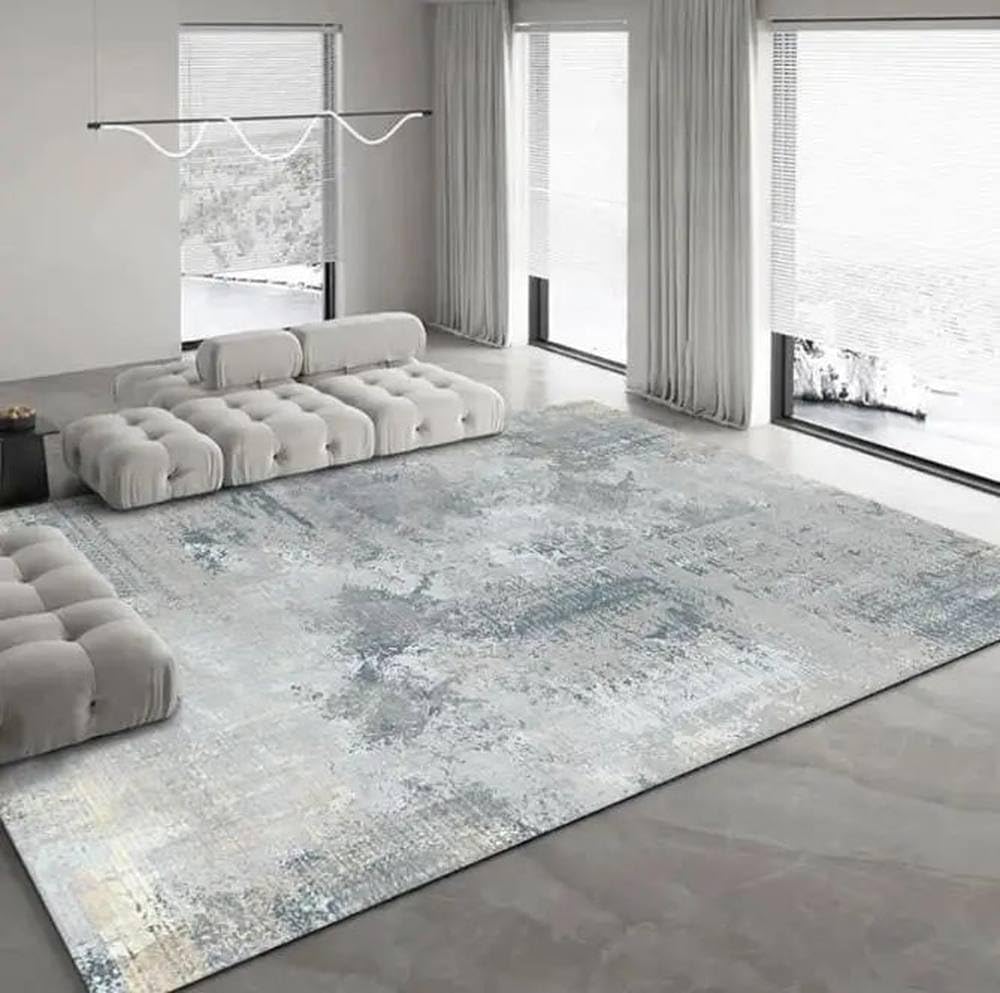 Tapis de salon grand format 160x230cm tapis de chambre doux moderne gris