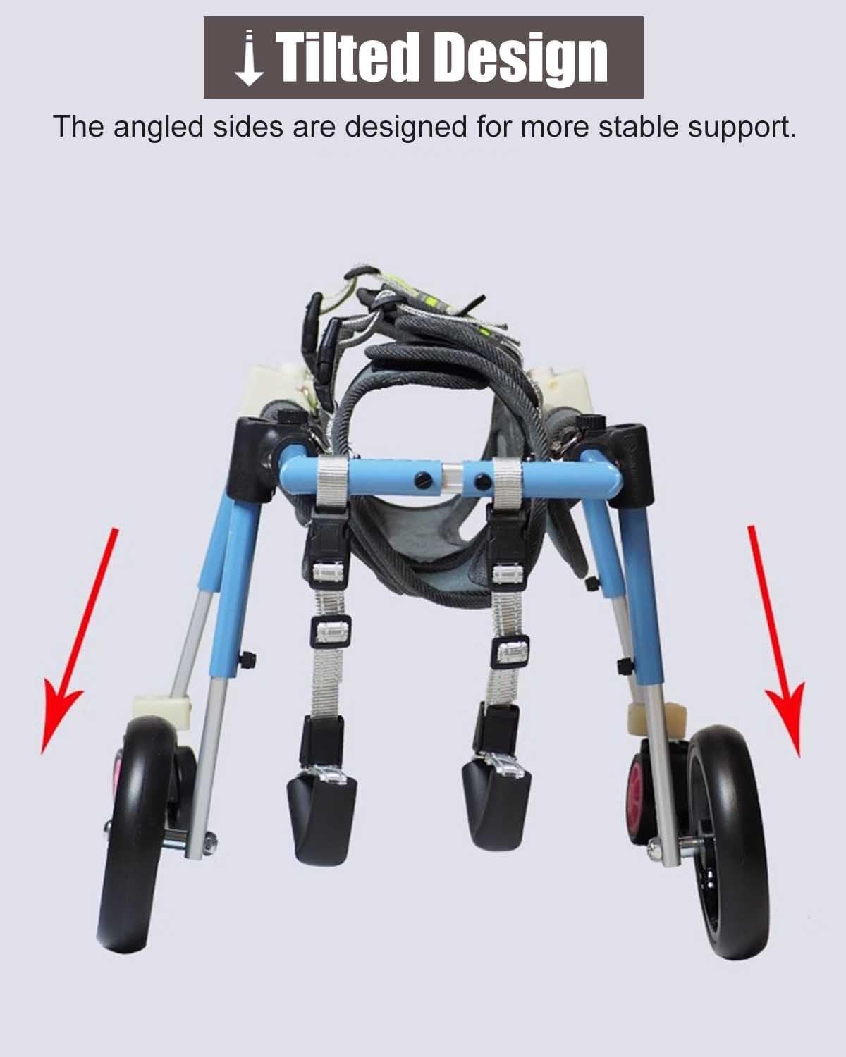 GEBYUI 犬用車いす 小型大型犬用車椅子 4輪 フルサポート、 調節可能な