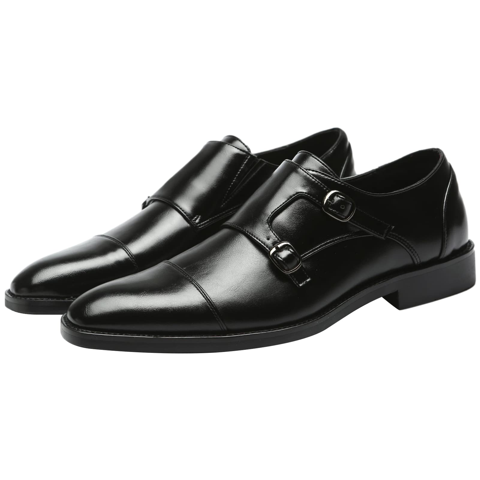 ANUFER Signore Inteligente cap Toe Doppia Fibbia Scarpe da Monaco Pelle Sintetica Formale Scarpe Eleganti