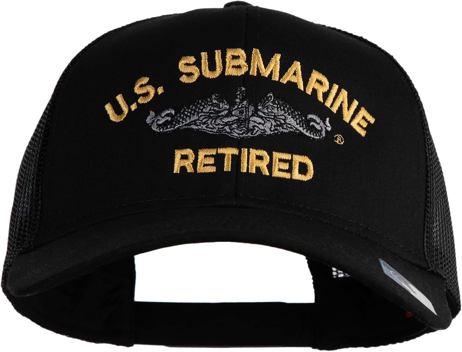 e4Hats.com US Submarine Retired Military Embroidered Solid Cotton Twill Mesh Prostyle Cap