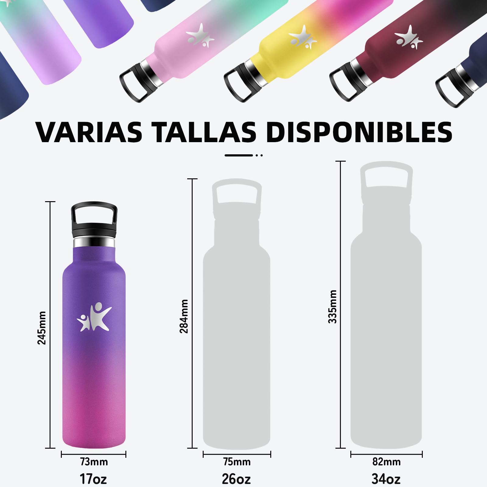 Borraccia Termica- Borraccia 500 ml- Borracia con Cannuccia- Senza Perdite- Bottiglia Termica- Isolato Sottovuoto- Borracce Bambini, Borracce Termiche per Campeggio, Caffè, Viaggio, Palestra