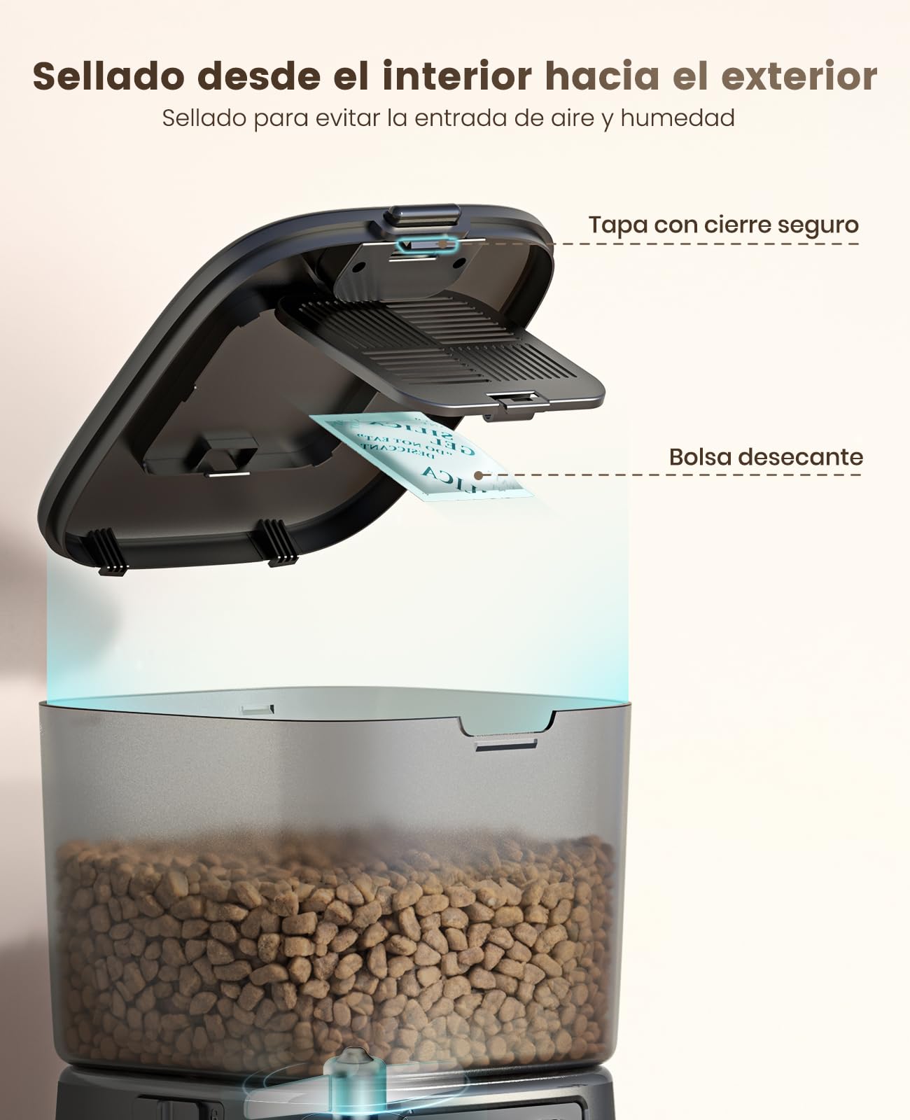 oneisall 3.5L Comedero automático para Gatos, Comedero Inteligente WiFi para Gatos, Control App, 1-10 Comidas al día, Dispensador de Comida para Gato/Perro, con Cuenco de Acero Inoxidable
