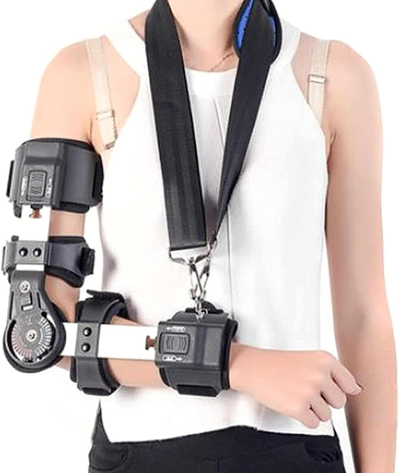 Regulowany stabilizator łokcia po operacji, łagodzący ból i zapalenie ścięgna w przypadku uwięźnięcia nerwu łokciowego, lewy(Left)