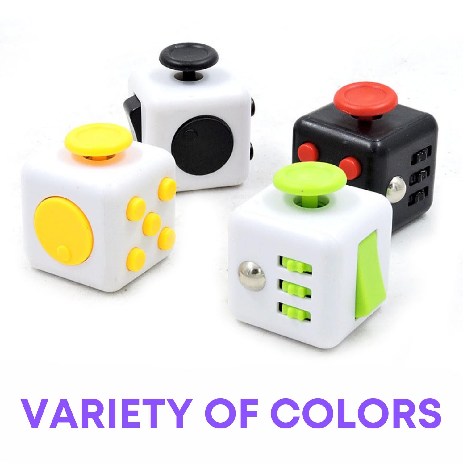 TRU TOYS Fidget Cube with Strap, Anti Stress Relief Toy, Pocket Sized Handheld Finger Toy for Adults Kids, 6 Side Relaxing ADHD Stress Cube, Portable Fidget Toy (Random Color) 2