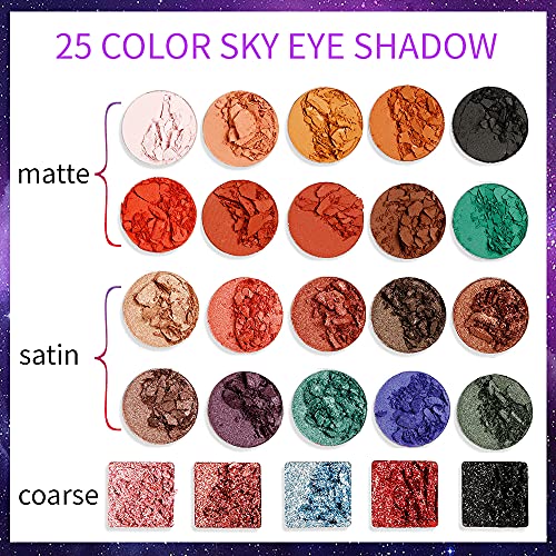Beuself De'lanci Rainbow Eyeshadow Palette,5 Glitter+10 Matte+10 Shimmer Bright Eyeshadow Pallete Makeup Set,Colorful Highly Pigmented Waterproof Eye Shadow #TOP6