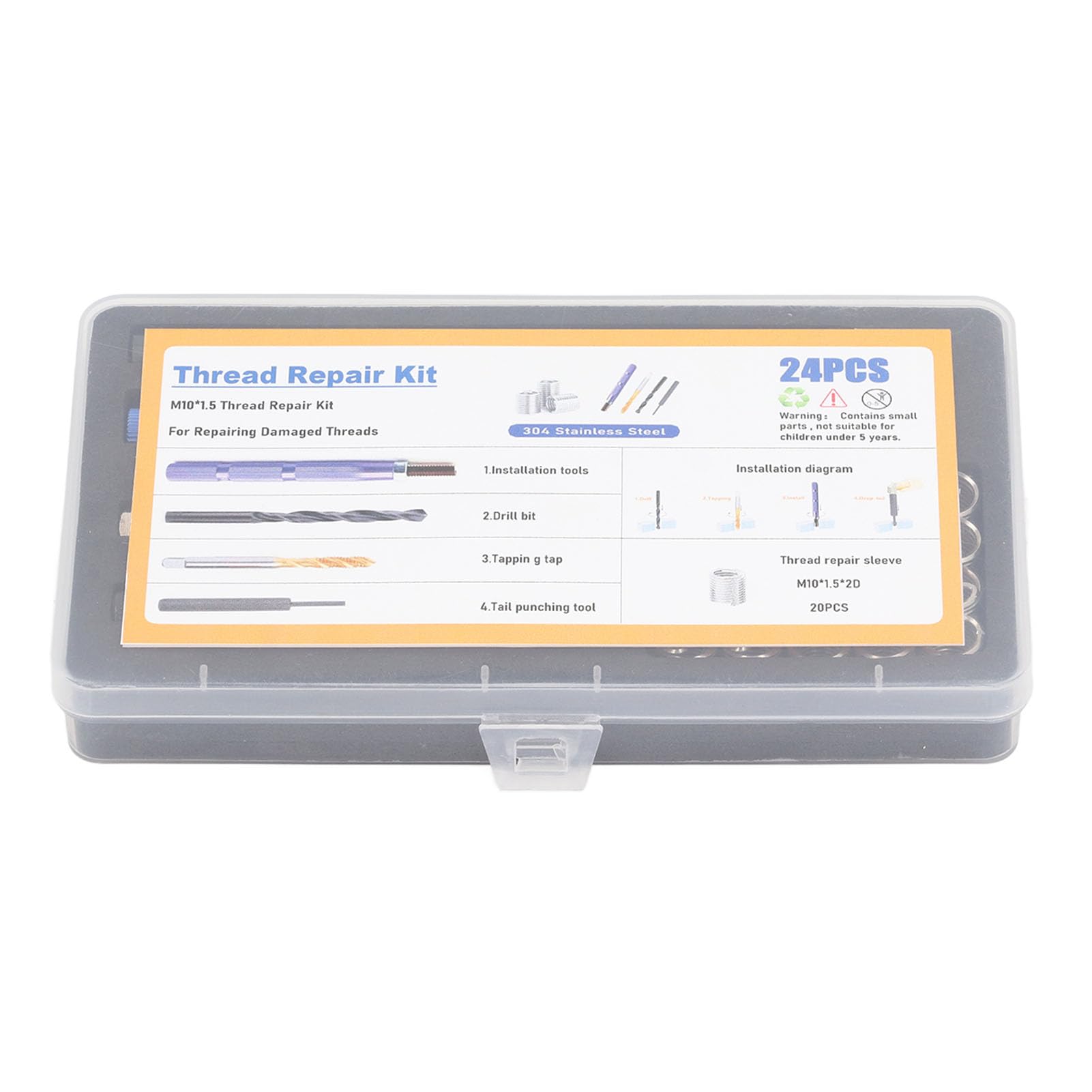 Kit di Riparazione del Thread metrico Strong Insert Connection Kit di Manutenzione per la Meccanica