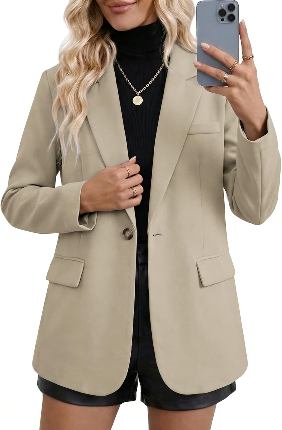 Mina Self Spring 2026 Blazers for Women Business Casual Long Sleeve Lapel Oversized Winter Jackets Work Office Clothes