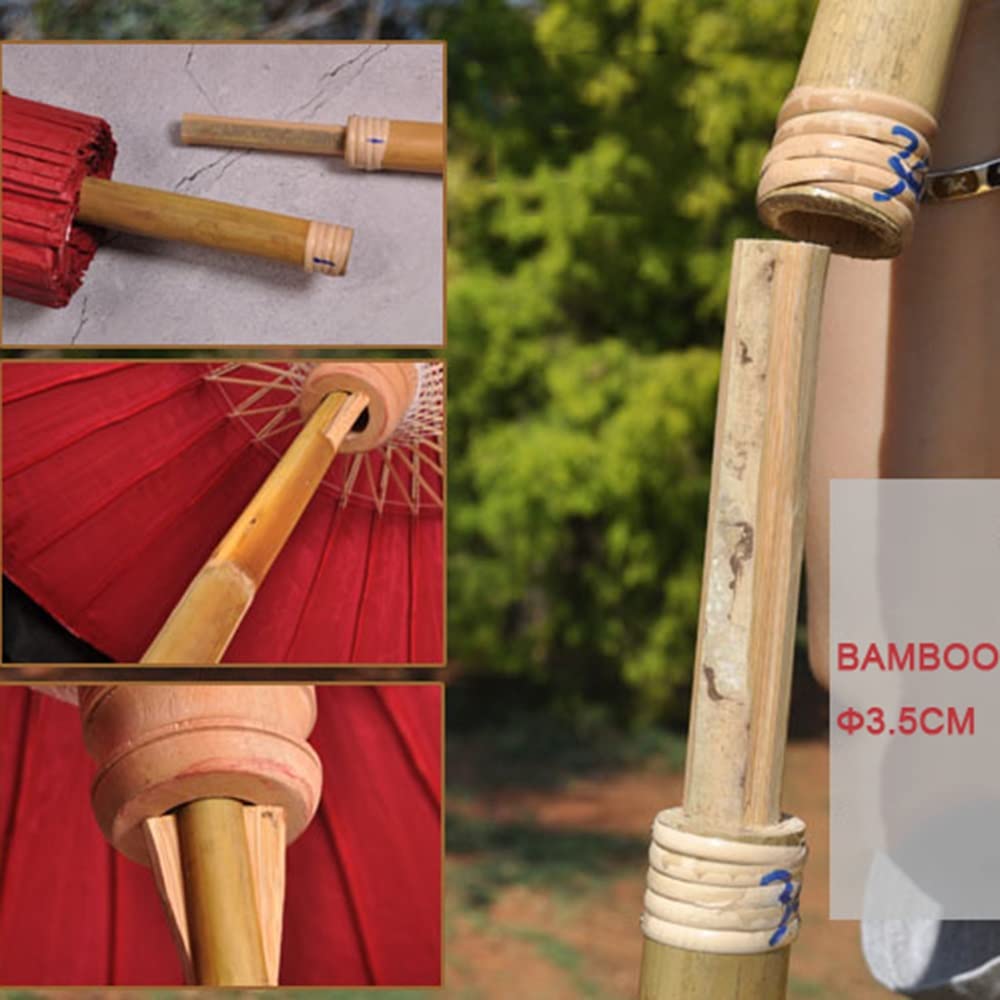 Duży zewnętrzny parasol ogrodowy na patio 2 m wiatroszczelny wodoodporny filtr przeciwsłoneczny 36 żeber bambus retro chiński papier olejny okrągły czerwony
